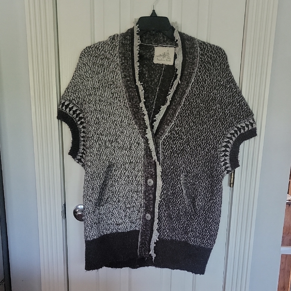 Angel Of The North Gray Cardigan Sweater Anthropologie Xs S X Small